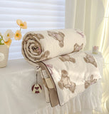elvesmall Washed Double Gauze Spring Summer Quilt Queen Grade A Lightweight Comforter Soya Fibre Filling Soft Breathable Summer Blanket