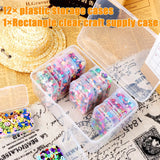elvesmall 12 Pack Plastic Clear Storage Box Organizer Small Storage Case Containers Toy Ring Jewelry Organizer Makeup Case Craft Container