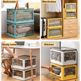 elvesmall Foldable Storage Box Closet Organizer With Wheels Stackable Sundries Organizer Clothes Quilts Toys Books Storage Box
