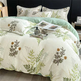 elvesmall New Winter Thickened Milk Velvet Four Piece Set Luxury Fashion Coral Velvet Quilt Cover Soft Bedding Set 220x240cm Home Textiles