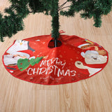 elvesmall 90cm Christmas Tree Skirt Red Rustic Snowflake Santa Claus Printed Xmas Tree Carpet Christmas Decor Mat New Year Decor For Home