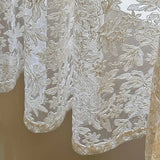 elvesmall 1PC Romantic Side Lace Floral Sheer Curtain for Living Room Yellow Embroidery Voile Drape Kitchen Window Wedding #E