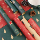 elvesmall  Christmas Gifts Wrapping Paper Snowflakes DIY Bag Kraft Paper Birthday Party Gift Card Holiday Packing Decoration Crafts Paper