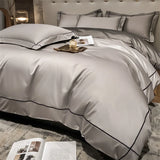 elvesmall  Embroidery Bedding Sets Egyptian Cotton Bed Sheet Set Luxury Duvet Cover Bedsheet Bed Linen Pillowcase 5 Stars Hotel Bedclothes