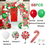 elvesmall Christmas Balloon Garland Arch Kit Red Green Gold Balloons Christmas Party Gift Box Candy Cane Foil Ballon Xmas Party Decoration