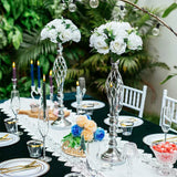 elvesmall  Gold/Silver Wedding Candle Holders Decor Table Centerpiece Pillar Flower Vase Rack Stand Road Lead Floral Bouquet Party Supplies