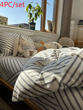 elvesmall  Ins Black and White Graffiti Crocodile Kitten Bed Pure Cotton Duvet Cover Bed Sheet