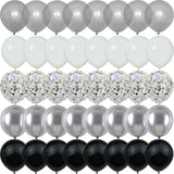 elvesmall 40PCS Silver Pearl Metal Latex Party Confetti Balloons Birthday Wedding BabyShower Decorations New year Globos
