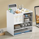 elvesmall Multifunctional Stackable Storage Drawer Plastic Office Desktop Stationery Organizer Multi Compartments Cosmetics Storage Box