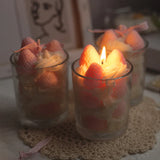 elvesmall Pink Strawberry Aromatherapy Candle Cream Cake Soy Wax Candles Gift Bedroom Sleep Aid Fragrance Ornaments Home Party Decor