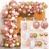 elvesmall Rose Gold Balloon Garland Arch Kit Birthday Party Decor Foil Latex Ballon Wedding Birthday Party Baby Shower Balllon