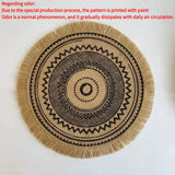 elvesmall 4pcs Bohemian Diameter38cm/15inch Round Insulated Anti-scald Placemat Cup Coaster Mats Non-Slip Kitchen Accessories with Tassels