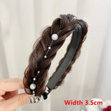 elvesmall Women Synthetic Wig Twist Braided Hair Bands Fashion Braids Hair Accessories Women Bohemian Nature Headband Stretch for Party