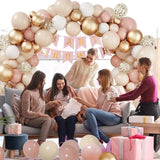 elvesmall 112pcs Blush Retro Pink Balloons Garland Arch Kit for Birthday Party Wedding Baby Shower Decorations