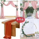 elvesmall Wedding Arch Chiffon Wrinkle Resistant Fabric Outdoor Lawn Wedding Decoration Ceremony Decoration Valance Birthday Party Valance