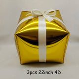 elvesmall 22inch Red Green Christmas Gift Boxes Foil Balloons Lollipop Canes Ball Xmas Decoration Party Favor Christmas Decoration Air Glo