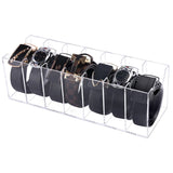 elvesmall 7 Compartment Transparent Acrylic Storage Box Watch and Tie Storage Box Jewelry Organizer Home Decoration