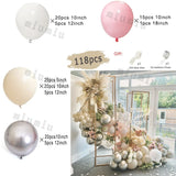 elvesmall Doubled Apricot Boho Wedding Decor Balloon Garland Arch Kit Kids Birthday Party White Metal Latex Baby Shower Ballons Decoration