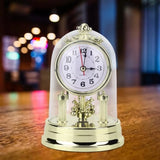 elvesmall Mute Desktop Office Clock Desk Clock European Retro Style Living Room Clock Antique Home Decoration