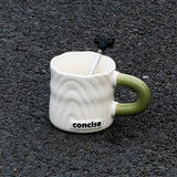 elvesmall  -  Modern Simple Coffee Ceramic Mug Milk fufu Collider with Handle Water Cup Household Breakfast Oatmeal Milk Cup