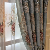 elvesmall  High-grade Embossed Jacquard European Luxury Curtain for Living Room Bedroom Thickened Shading Bay Window Screen Valance Tulle