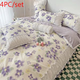 elvesmall  Korean Princess Style Summer Bedding Set Simple Quilt Set