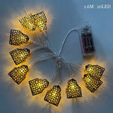 elvesmall  Ramadan Star Moon Castle LED String Lights Eid Mubarak Gift Islam Muslim Ramadan Kareem Decorations for Home Eid al-Fitr Party