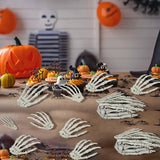 elvesmall 2/12pcs Realistic Human Hand Bone Halloween Haunted House Plastic Skull Skeleton Bone Adult Scary Props Halloween Decoration