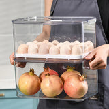 elvesmall Refrigerator Storage Box Food Vegetable Fruit Fresh Preservation Transparent PET Box Drain Kitchen Organizer Storage Containers