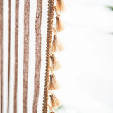 elvesmall Curtains for Living Room Bedroom Kitchen Home Decoration Bay Window  Curtains American Style Coffee Color Striped Cotton Linen