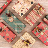 elvesmall  Christmas Gifts Wrapping Paper Snowflakes DIY Bag Kraft Paper Birthday Party Gift Card Holiday Packing Decoration Crafts Paper