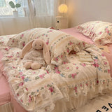elvesmall Summer Quilt   2024 New  Cotton Korean Ins Lace Fragmented Series  Air Condition Quilt High Quality Summer Blanket set