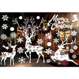 elvesmall white Snowflake Electrostatic Wall Sticker Kid Room Christmas Decoration Window Sticker Decals Decals New Year Natal Home Decor