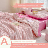 elvesmall  Summer Quilt Comforter Quilt Seersucker  Household Machine Washable Suitable Cool and Refreshing  Blanket