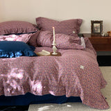 elvesmall  Small Fresh Home Double Layer Yarn Small Fragmented Flower Cotton Bed Sheet and Duvet Cover