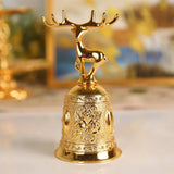 elvesmall Deer Bells Roses Hand Bells Reindeer Hand Christmas Gifts Engraved Antique Church Bronze Bell Creative Home Decoration