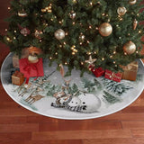 elvesmall Snowman Reindeer Christmas Tree Skirt Snowflake Xmas Tree Mat 2024 Christmas Decorations For Home Winter Holiday New Year Gifts