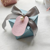 elvesmall Gift Box Pink/Bule/Marble Diamond Shape Baby Shower Birthday Party Packaging Candy Boxes Wedding Favors Decoration for Guests