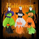 elvesmall 1pcs Halloween Hanging Ghost Decorations Pumpkin Ghost Straw Windsock Pendant for Outdoor Indoor Bar Party Background Decoration