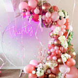 elvesmall 140pcs Retro Pink Balloons Kit Pink Rose Gold Latex Ballon Garland Arch Wedding Anniversary Valentine's Day Birthday Party Decor