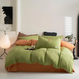 elvesmall Reversible 1Duvet Cover+Bed Sheet+2Pcs Pillowcase Twin Full Queen 4Pcs Comfortable Soft Comforter cover