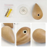 elvesmall Wall Mounted Coat Hook Natural Wood Clothes Hanger Decorative Key Holder Hat Scarf Handbag Storage Hanger Bathroom Rack