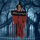 elvesmall  Halloween Hanging Ghost Haunted House Hanging Grim Witch Ghost Horror Props Electric Toys Home Door Bar Club Halloween Decor