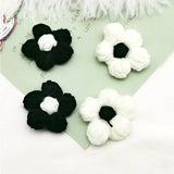 elvesmall 4.5cm Hand-knitted Flower Puff Flower Milk Cotton Wool Hand Hook Flower DIY Hairpin Clothing Accessory Shoes Hats Craft Supplies