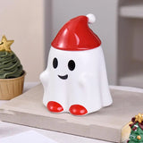 elvesmall Halloween Themed Ceramic Coffee Cup With Lid Cartoon Elf Style Cute Ghost Halloween Perfect Gift