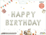 elvesmall  13Pcs/Set 16Inch Happy Birthday Letter Balloon Birthday Party Decoration Aluminum Film Balloon