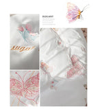 elvesmall  Princess Style Cotton Embroidery Bedding Set, Duvet Cover Sets with Bed Skirt, Fitted Sheet, Ruffles Decoration for Bedroom, 4Pc