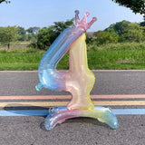 elvesmall  32 Inch Silver Crown Standing Number Aluminum Film Balloon Baby Birthday Party Photo Decoration Props