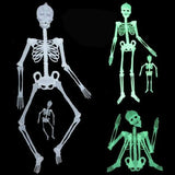 elvesmall Halloween Hanging Luminous Skeleton Decoration Full Body Noctilucent Ghost Bone Halloween party Outdoor Garden Crazy Scary props
