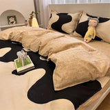 elvesmall Ins Nordic Flower Duvet Cover Set With Pillowcase Fashion Design Bed Flat Sheet Girls Women 3/4pcs Bedding Set Twin Queen Size